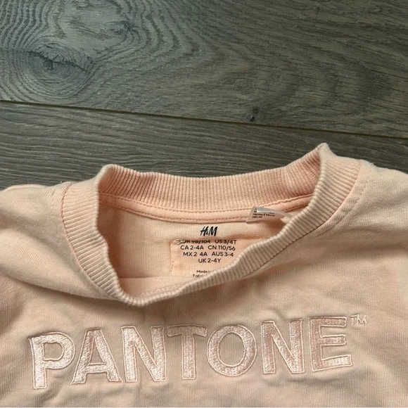 H&M Pink Coral Peach Pantone T-Shirt and Leggings Set 3T - Picture 3 of 8
